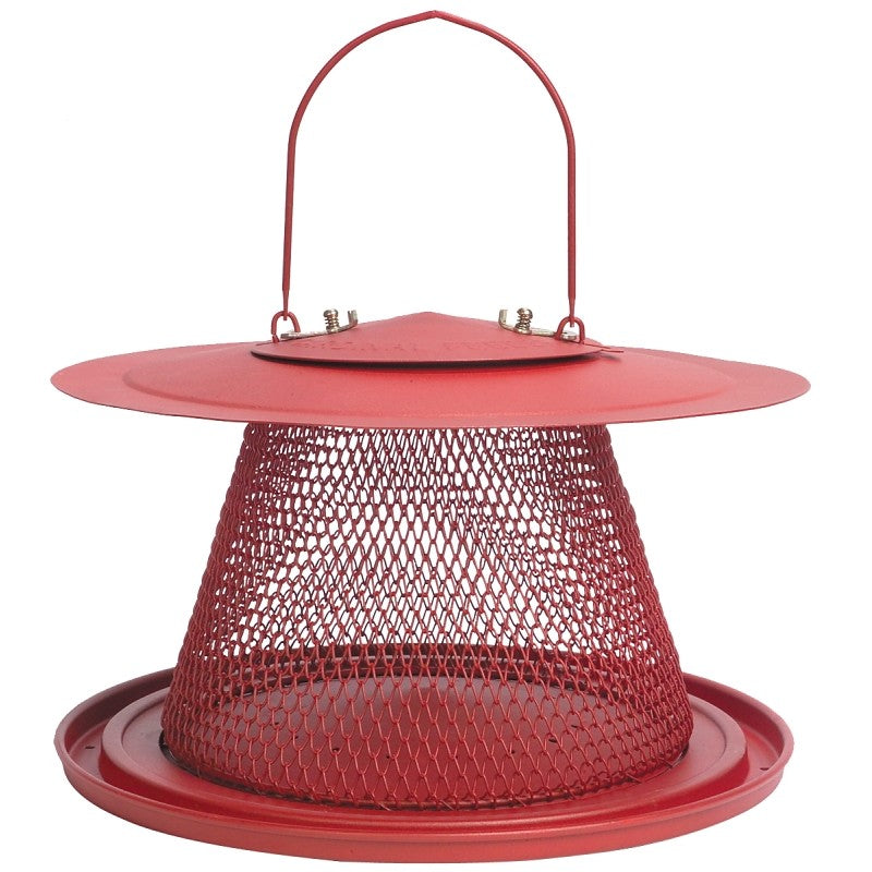 Perky-Pet NO/NO C00322 Wild Bird Feeder, Cardinal, 2.5 lb, 1-Port/Perch, Metal, Red, Hanging Mounting