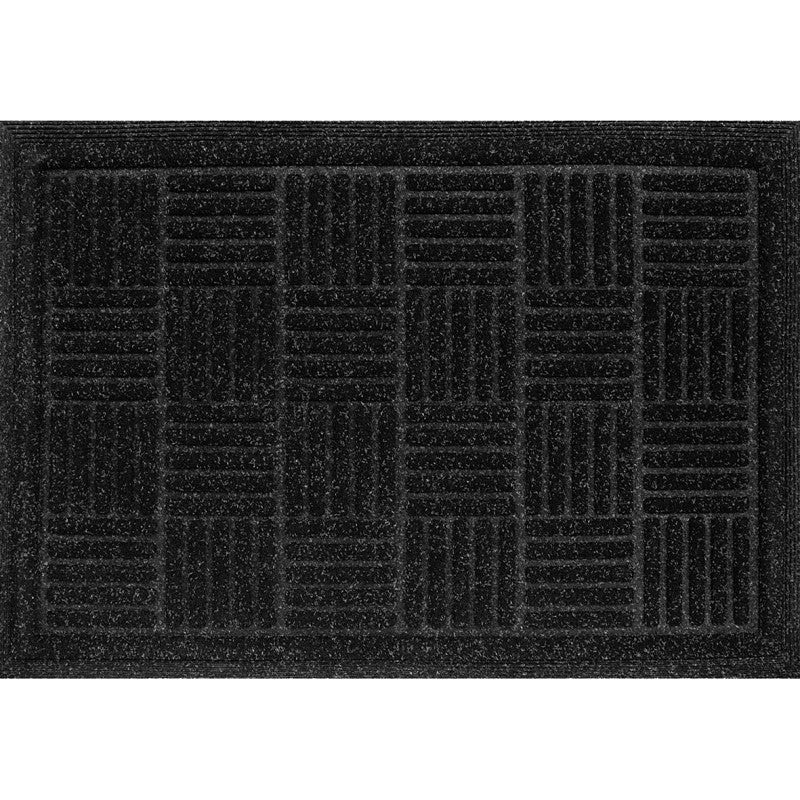 Multy Home MT5001431 Door Mat, 36 in L, 48 in W, Contours Pattern, Polypropylene/Rubber Surface, Charcoal