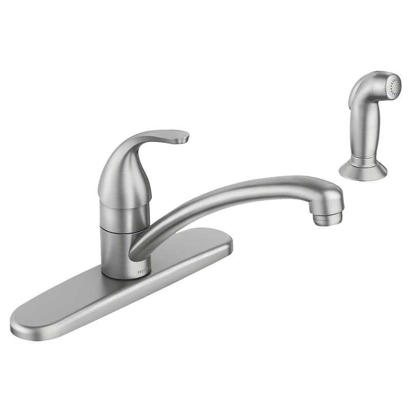 Moen Adler 87604SRS Kitchen Faucet, 1.5 gpm, 4 -Faucet Hole, Spot Resistant Stainless, Sink Deck Mounting, Lever Handle