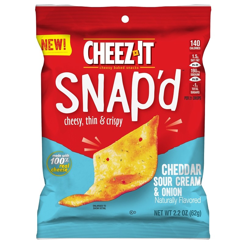 Cheez-It KEE11460 Baked Snacks, Cheddar Sour Cream, Onion, 2.2 oz (Pack of 6)