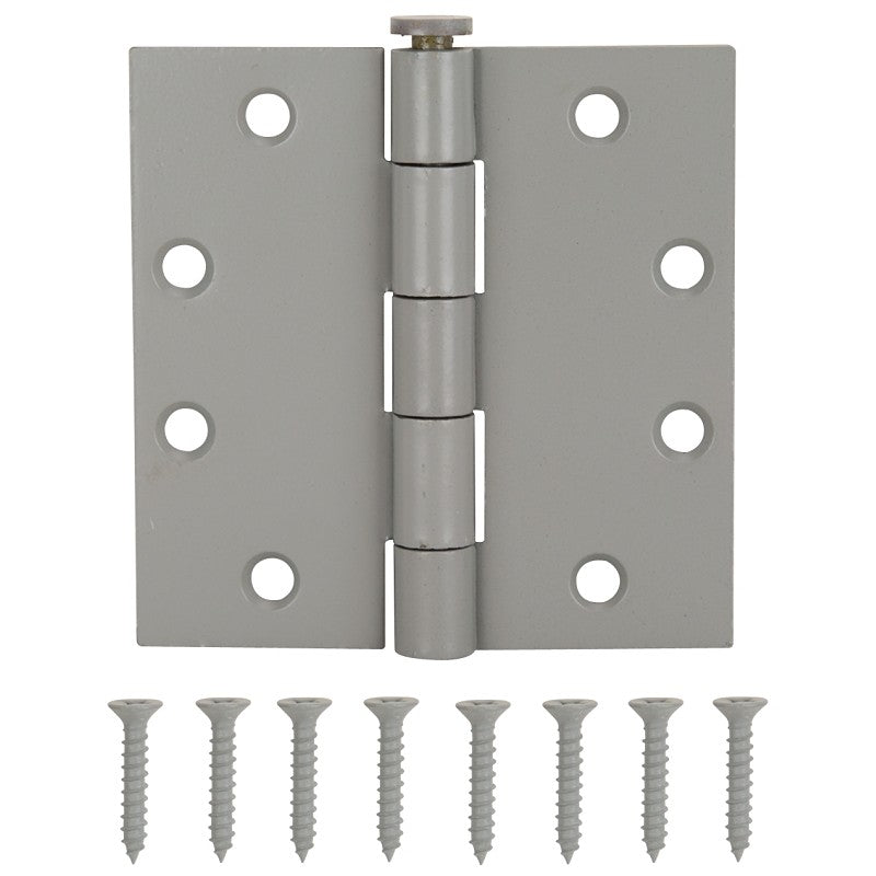 ProSource LR-017-PS Square Corner Door Hinge, Steel, Gray, Loose Pin, 180 deg Range of Motion, Screw Mount Mounting