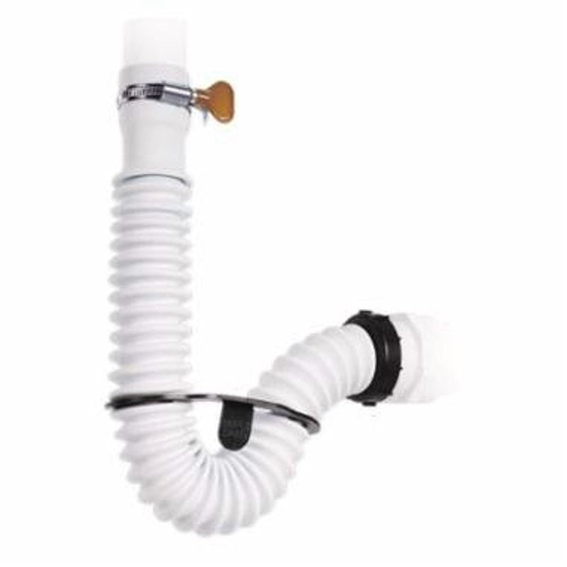 Simple Drain 3EA-1V2-TC0 P-Trap Kit, 1-1/4 to 1-1/2 in, Threaded, Poly/Rubber, White, 10 psi Pressure