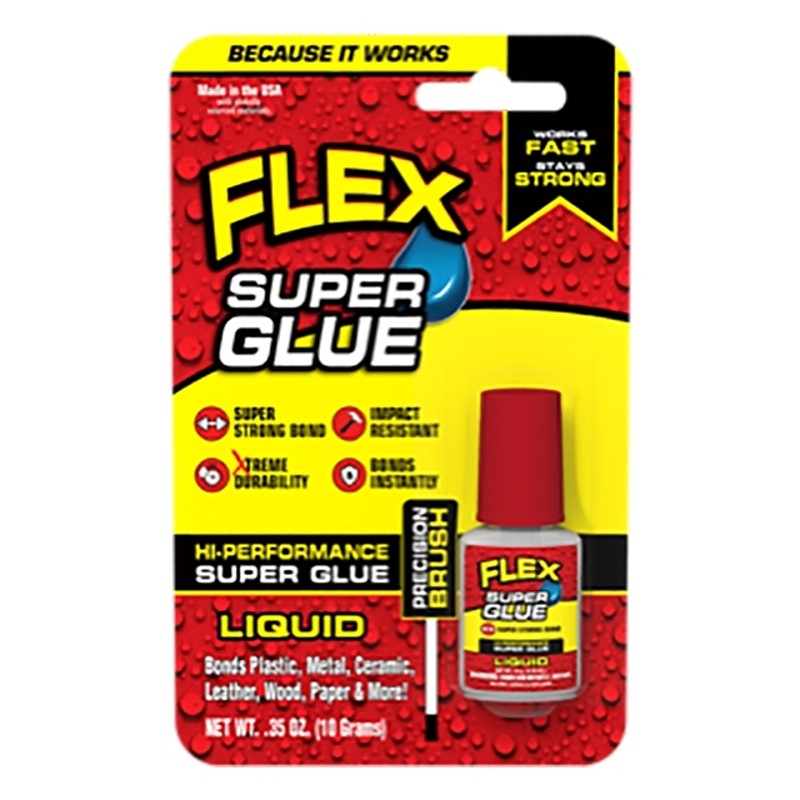 Flex Seal SGLIQ10BT Super Glue, Liquid, Clear, 10 g Bottle (Pack of 8)