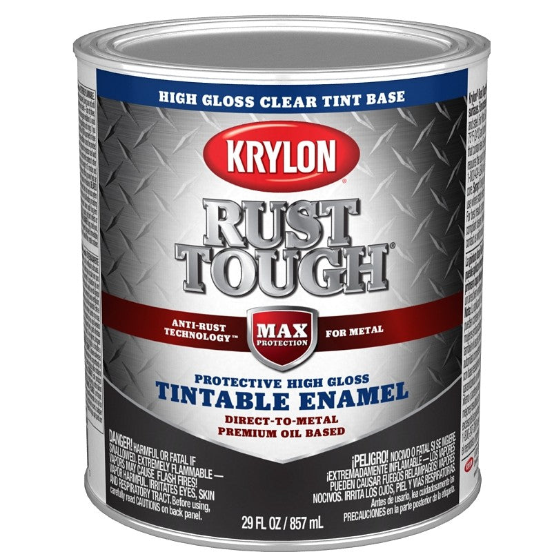 Krylon Rust Tough K09727008 Enamel Paint, Gloss Sheen, Clear, 1 qt, 400 sq-ft/gal Coverage Area (Pack of 2)