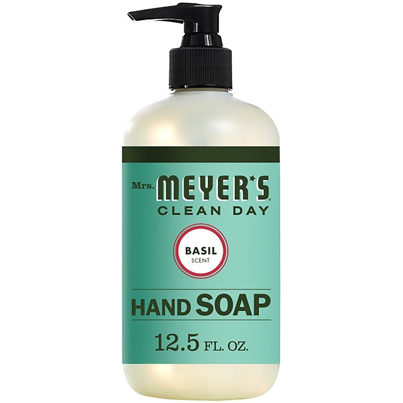 Mrs. Meyer's 14104 Hand Soap, Liquid, Colorless, Basil, 12.5 oz Bottle