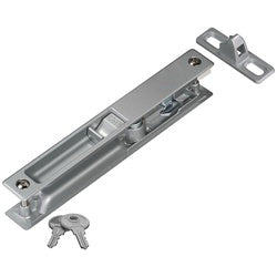 Mortised Key Locking Patio Door Latch Aluminum Finish (POS)