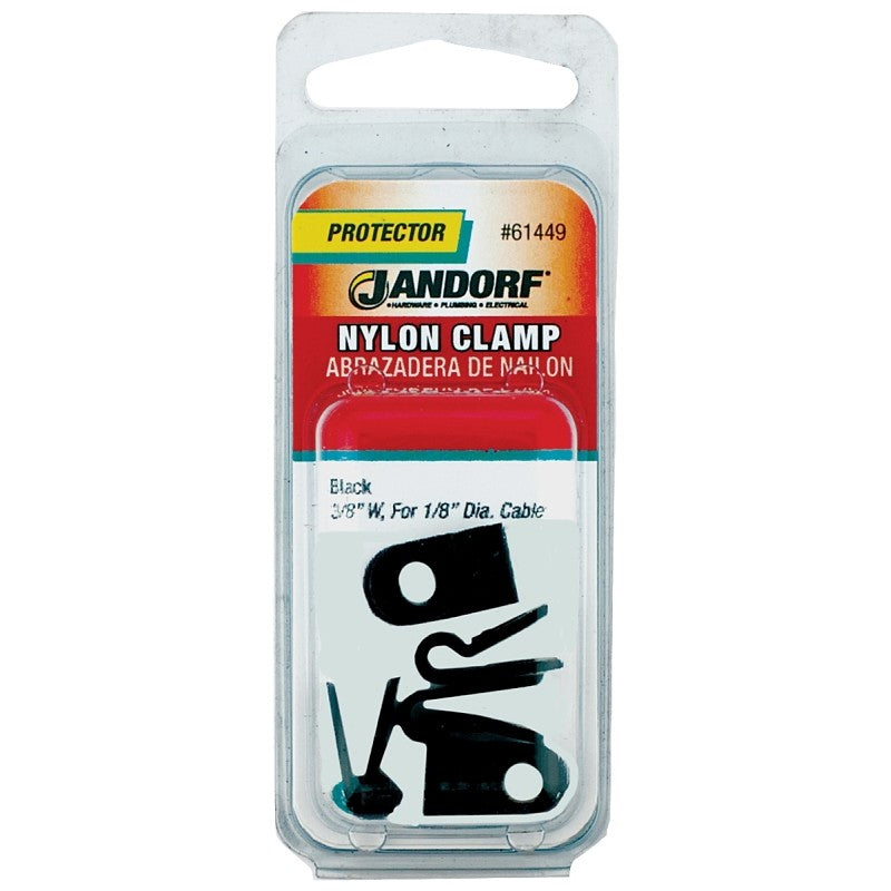 Jandorf 61449 Cable Clamp, 1/8 in Max Bundle Dia, 3/8 in W, Nylon, Black