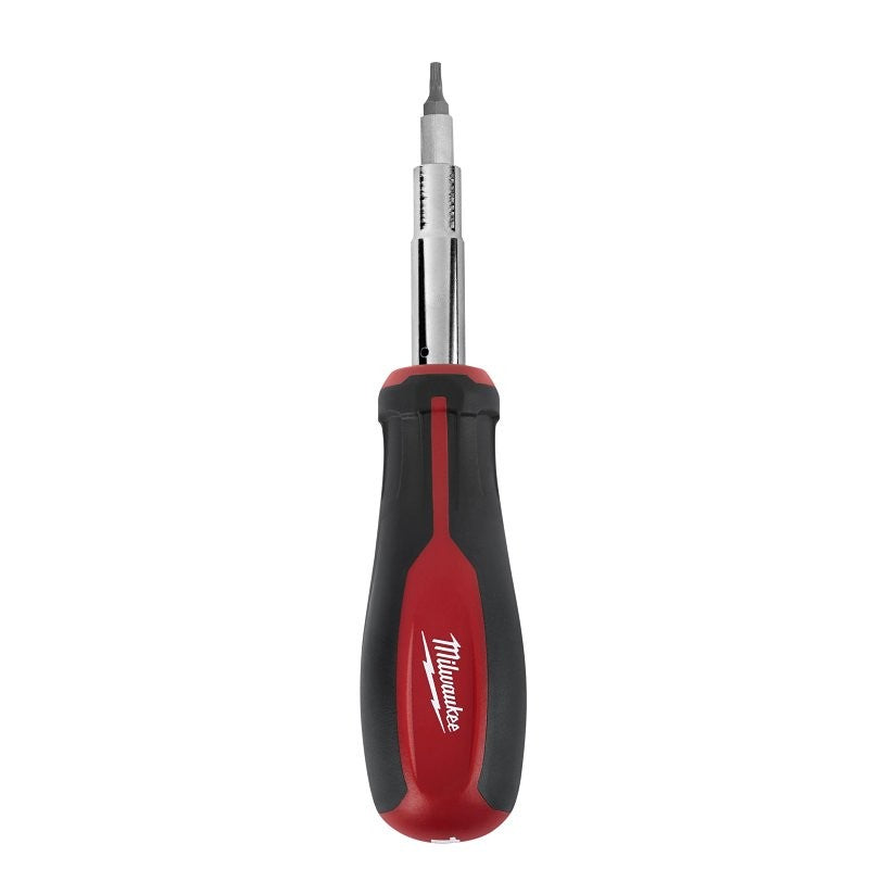 Milwaukee 48-22-2761 Screwdriver, 1/4, 3/16, 3/8, 5/16 in Drive, 10 in OAL, Rubber Handle, Tri-Lobe Handle
