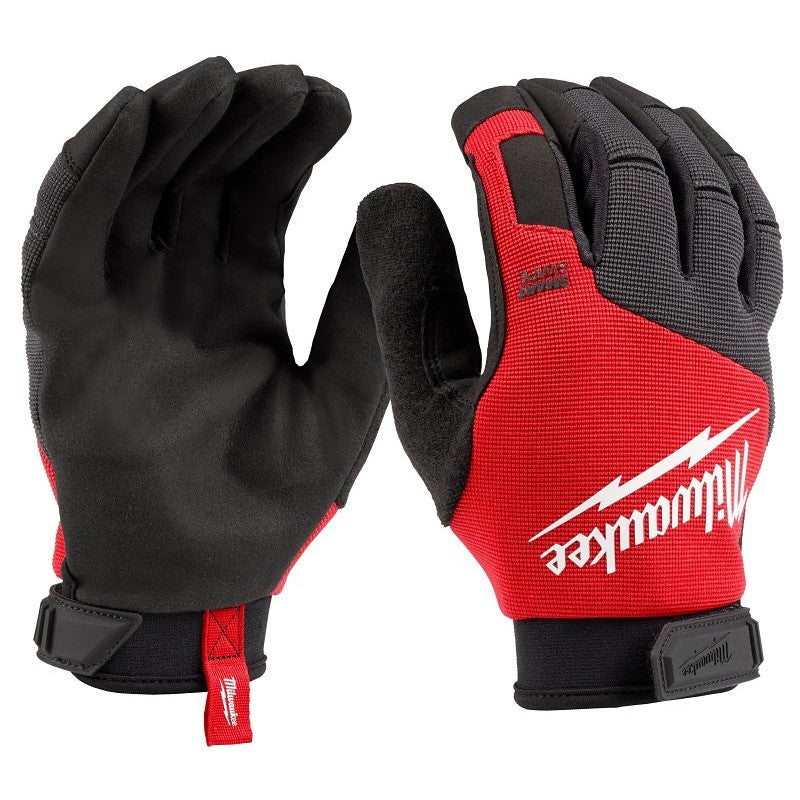 Milwaukee 48-73-8522 Work Gloves, Unisex, L, 7-5/8 to 8 in L, Reinforced Thumb, Knuckle Cuff, Black/Red