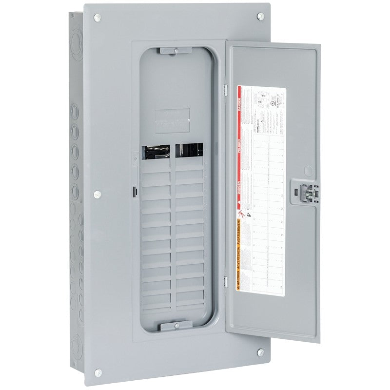 Square D Homeline HOM2040L125PC Load Center, 125 A, 20 -Space, 40 -Circuit, Main Lug, NEMA 1 Enclosure, Gray