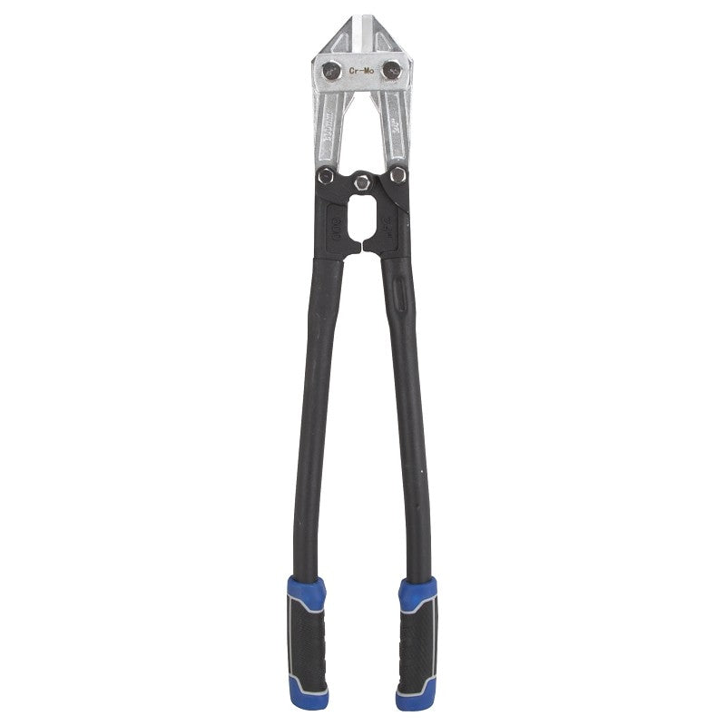 Vulcan JL-WD-0624 Bolt Cutter, 8 mm Cutting Capacity, Chrome-Molybdenum Steel Jaw, 24 in OAL, Black/Blue Handle