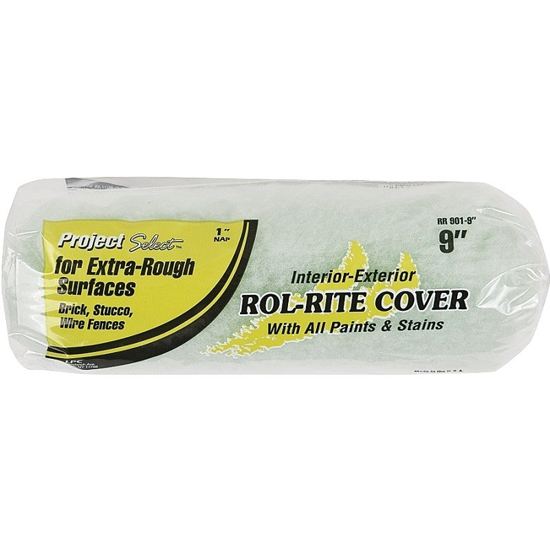 Linzer RR 901 Paint Roller Cover, 1 in Thick Nap, 9 in L, Knit Fabric Cover, Green