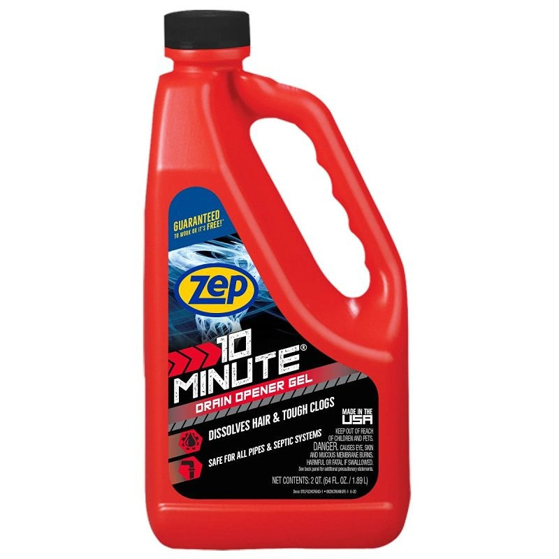 Zep ZHCR64NG6 Clog Remover, Liquid, Light Yellow, Slight Chlorine, 64 oz Bottle (Pack of 6)
