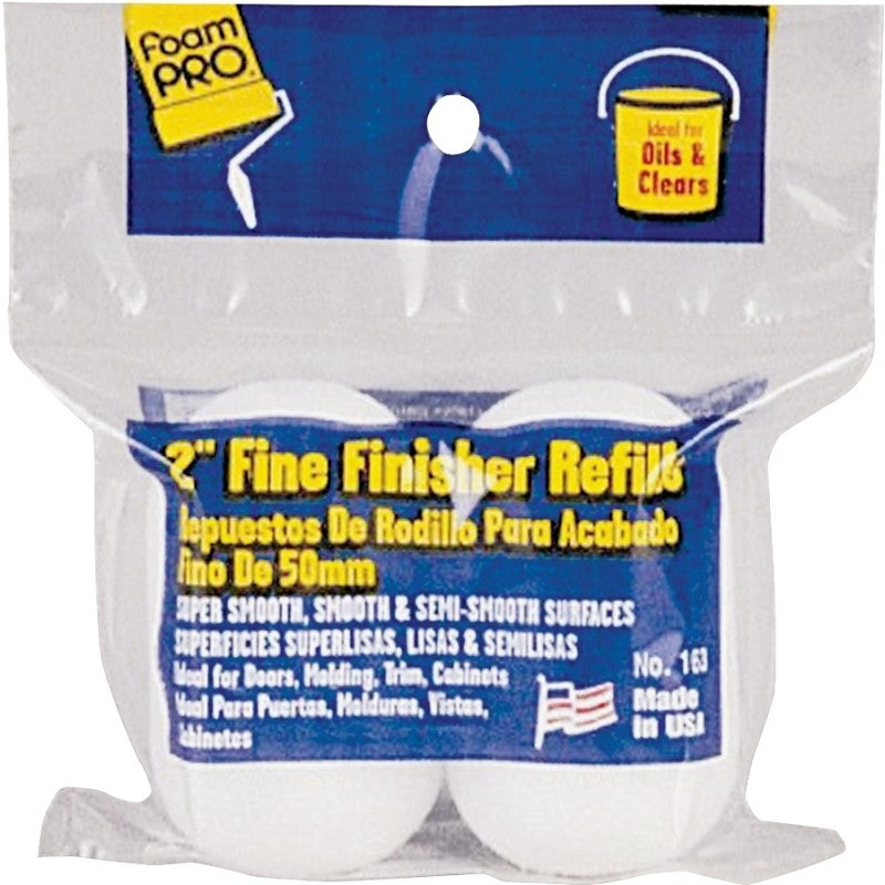 Foampro 163 Roller Refill, 3/8 in Thick Nap, 2 in L, Foam Cover (Pack of 12)