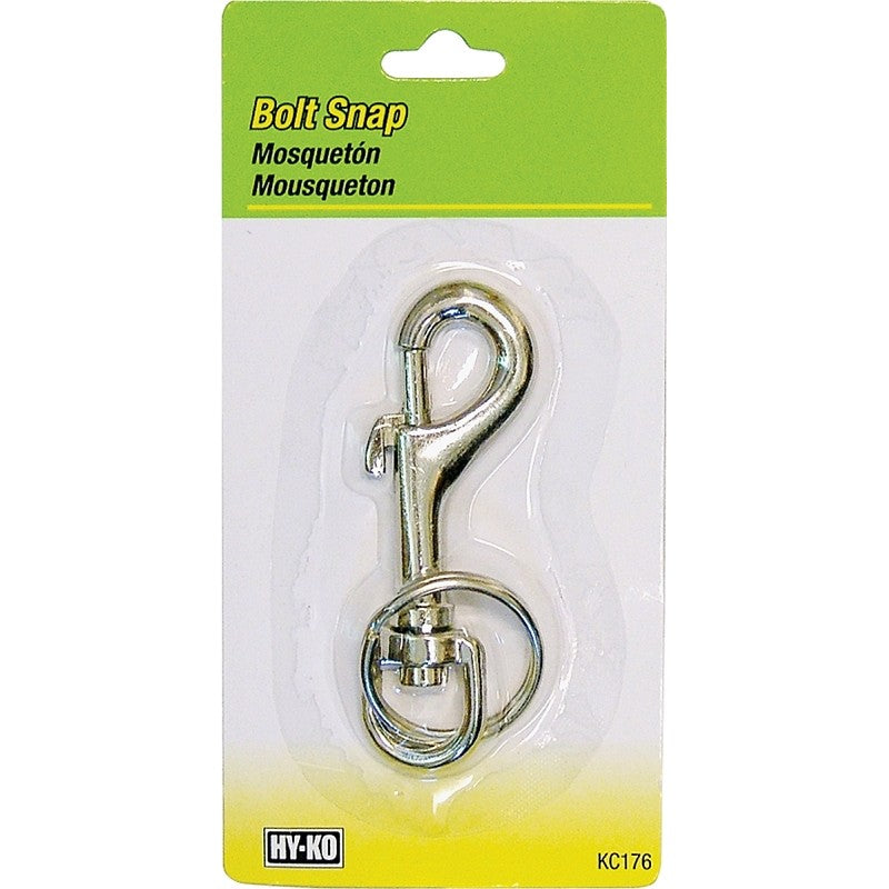 Hy-Ko KC176 Bolt Snap, 5-1/2 in L x 2-3/4 in W x 1/2 in H Dimensions, Large (Pack of 5)