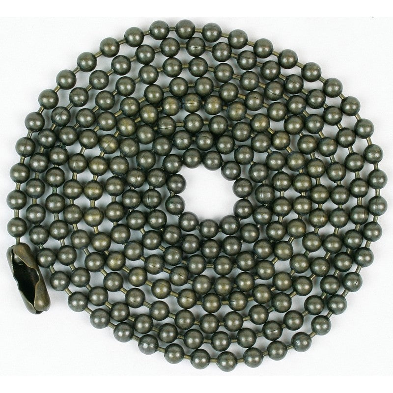 Jandorf 60377 Beaded Chain with Connector, 3 ft L, Antique Brass