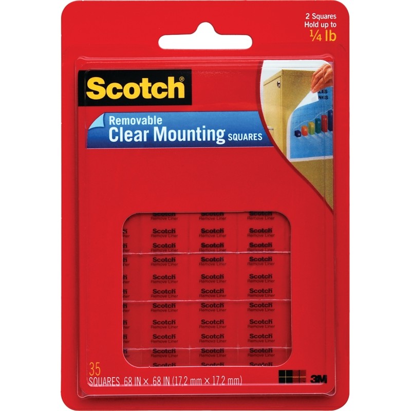 Scotch 859 Mounting Square, 450 g, Polyester, Clear (Pack of 6)