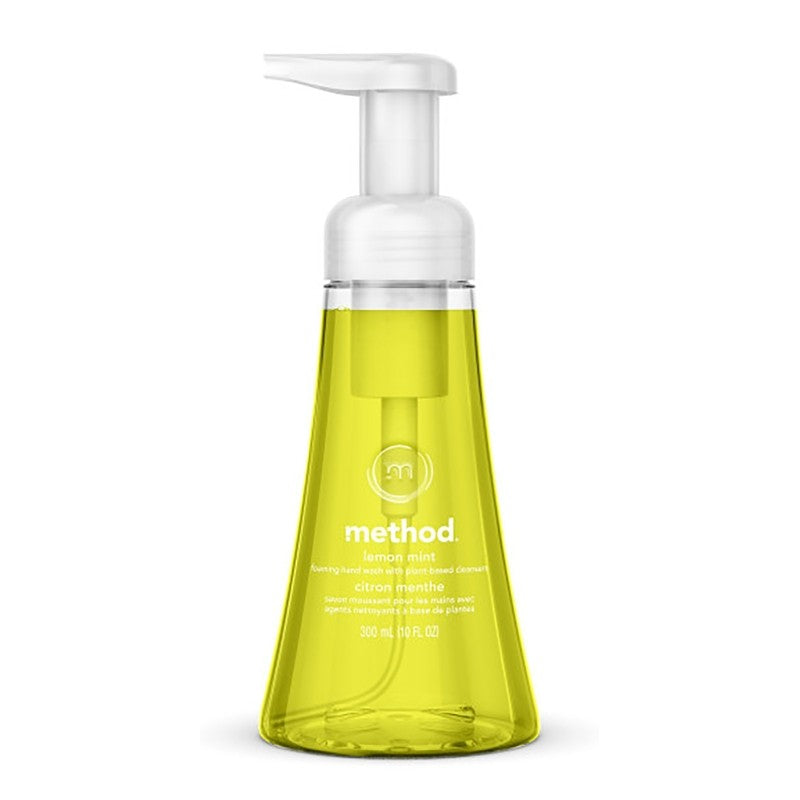 method 1162 Foaming Hand Wash, Liquid, Lemon Yellow, Lemon Mint, 10 oz Bottle