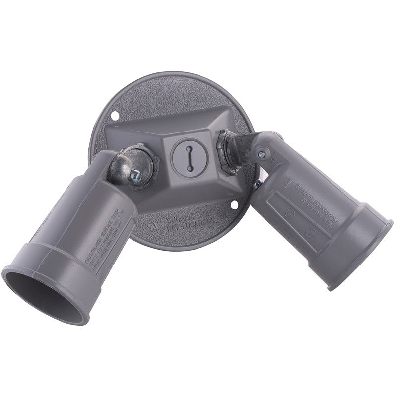 Hubbell 5625-0 Combination Cover, 4-1/8 in Dia, 3.336 in L, 8 in W, Round, Metal, Gray, Powder-Coated