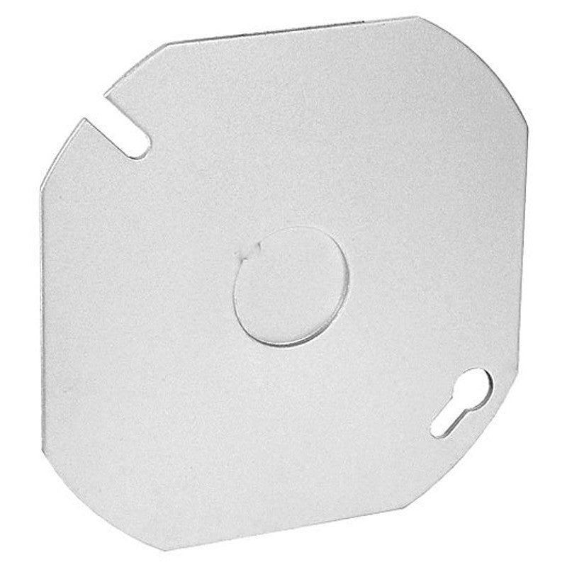 Southwire 54C6-UPC Flat Blank Cover, 0.06 in L, 4 in W, Octagonal, 1-Gang, Steel, Silver, Zinc-Plated