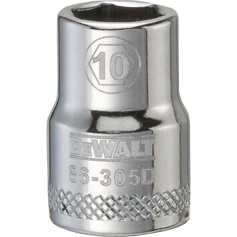 DEWALT DWMT86305OSP Hand Socket, 10 mm Socket, 3/8 in Drive, 6-Point, Vanadium Steel, Polished Chrome