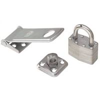 Padlock And Hasp Combination 4-1/2 Inch And 1-3/4 Inch Zinc Plated Steel