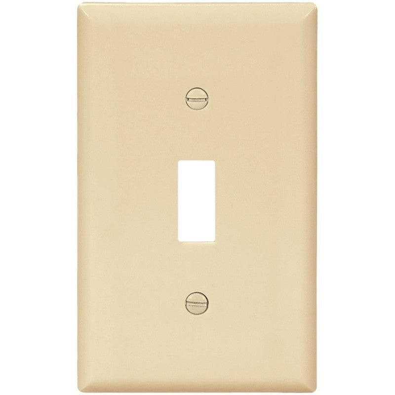 Eaton Wiring Devices BP5134V Wallplate, Standard-Size, 4-1/2 in L, 2-3/4 in W, 1-Gang, Nylon, Ivory, High-Gloss (Pack of 5)