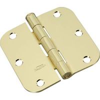 Door Hinge 3 Inch 5/8 Radius Polished Brass