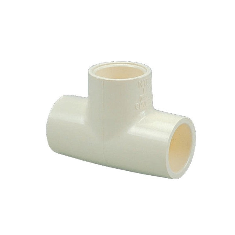 Nibco T00160J Pipe Tee, 1/2 in, Slip, CPVC, White