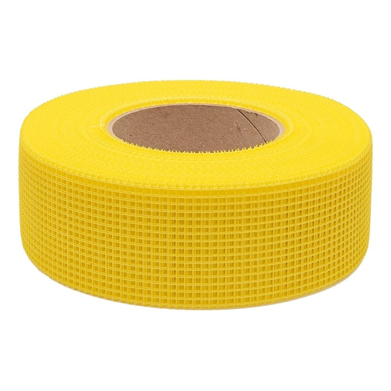 Toolpro TP03385 Mesh Tape, Self-Adhesive, 300 ft L, 1-7/8 in W, Fiberglass, Yellow