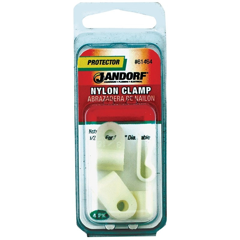 Jandorf 61464 Cable Clamp, 3/16 in Max Bundle Dia, 1/2 in W, Nylon, Natural