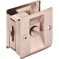 Privacy Pocket Door Latch 2-1/2 By 2-3/4 By 1-3/8 Inch Satin Nickel