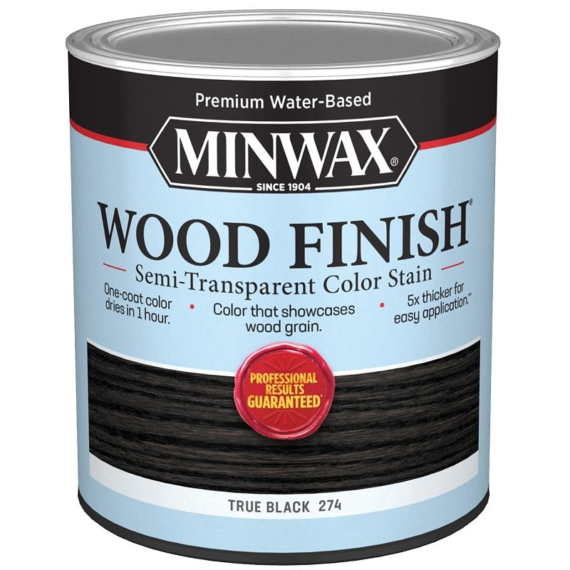 Minwax 108500000 Wood Stain, Semi-Transparent, True Black, Liquid, 32 fl-oz (Pack of 4)