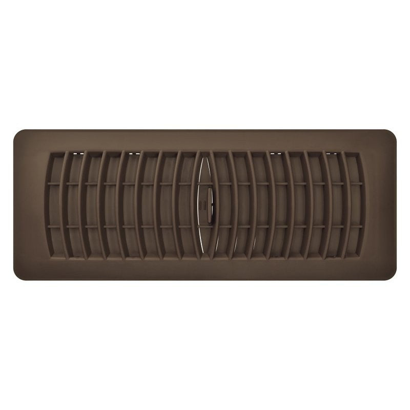 Imperial RG1460 Louvered Design Floor Register, 12 in L, 4 in W, Polystyrene, Brown