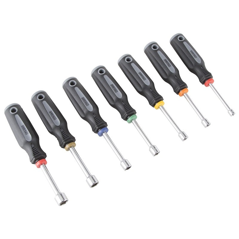 Vulcan SD-SET-4 Nut Driver Set, 7-Piece, Carbon Steel, Chrome, Black & Gray (Handle)