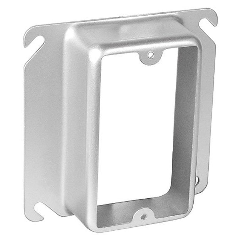 Southwire 52C16-UPC Device Ring, 1-1/4 in L, 4 in W, Square, 1-Gang, Steel, Silver, Galvanized