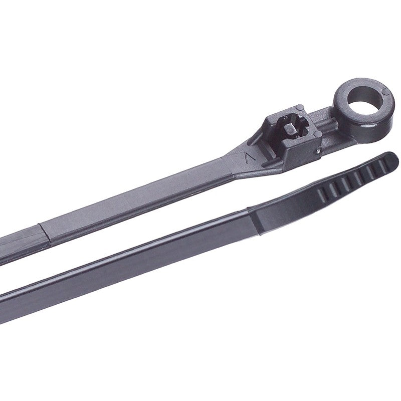 Gardner Bender 48-308UVB Cable Tie, 1/4 in Max Bundle Dia, Nylon, Black, 8.63 in L, 100/BAG