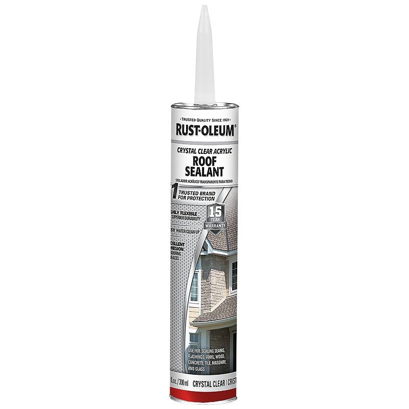 Rust-Oleum 301825 Acrylic Roof Sealant, Clear, Liquid, 10.1 oz, Cartridge