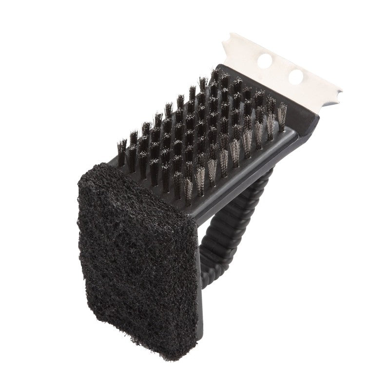 Omaha SP242C3L Grill Brush with Stainless Steel Scraper, 2-3/4 in L Brush, 1-3/4 in W Brush, Stainless Steel Bristle