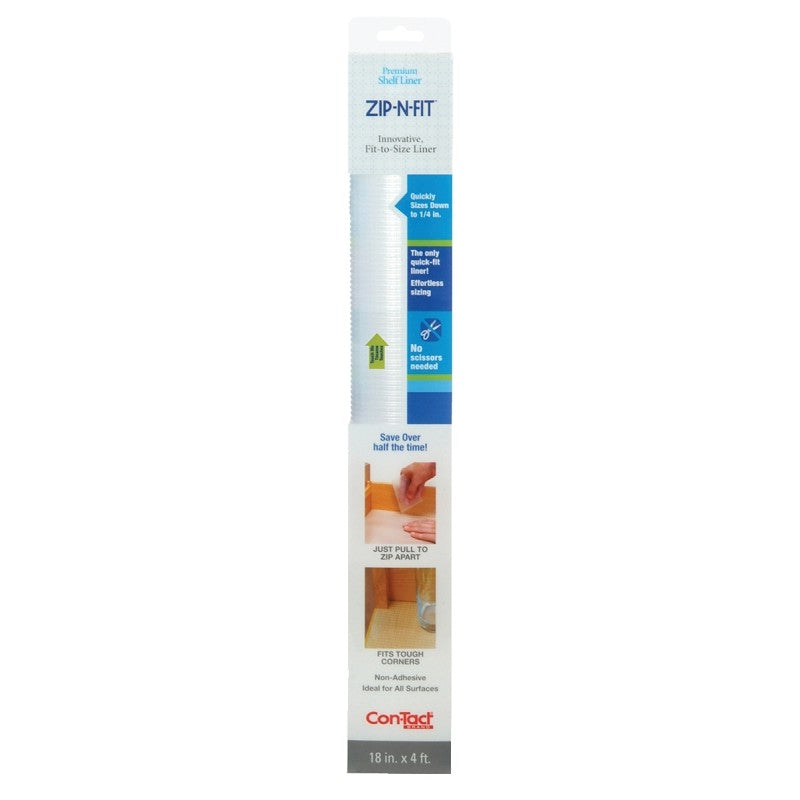 Con-Tact 04F-CZ8S01-06 Ribbed Shelf Liner, 4 ft L, 18 in W, Clear (Pack of 6)