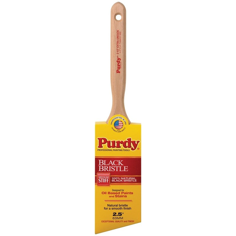 Purdy Black Bristle Extra Oregon 144116025 Angular Trim Brush, 2-1/2 in W, 2-7/8 in L Bristle, China Hair Bristle