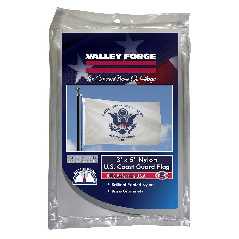 Valley Forge BTUSCG3 Coast Guard Military Flag, Nylon, 5 ft L, 3 ft W