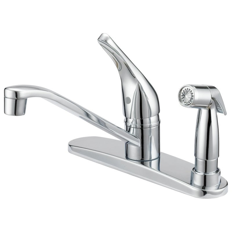Boston Harbor FS610045CP Kitchen Faucet, 1.8 gpm, 1-Handle, 4-Faucet Hole, Metal/Plastic, Chrome Plated