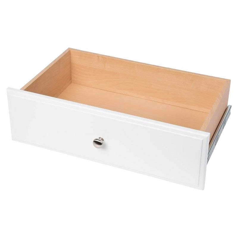 Easy Track RD08 Series Drawer, 24 in W, 8 in H, 14 in D, Wood, White
