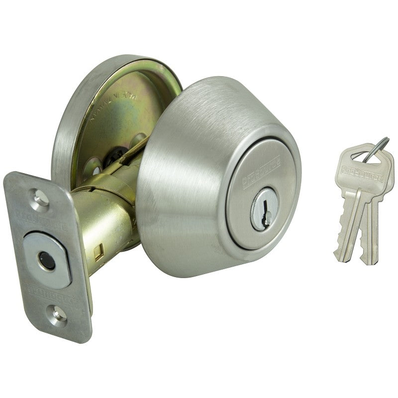 ProSource Signature Series D261-RU5V Deadbolt, 3 Grade, Stainless Steel, 2-3/8, 2-3/4 in Backset, KW1 Keyway (Pack of 3)