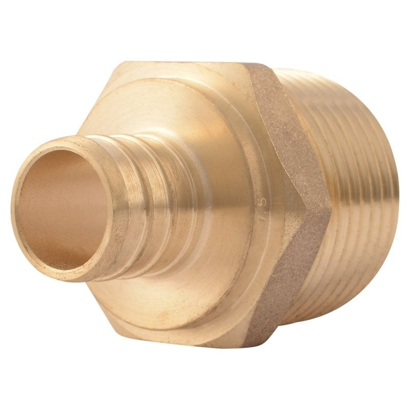 SharkBite UC139LFA Adapter, 3/4 x 1 in, Barb x MIP, Brass, 200 psi Pressure
