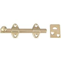 Surface Bolt 4 Inch Satin Brass Plated Steel