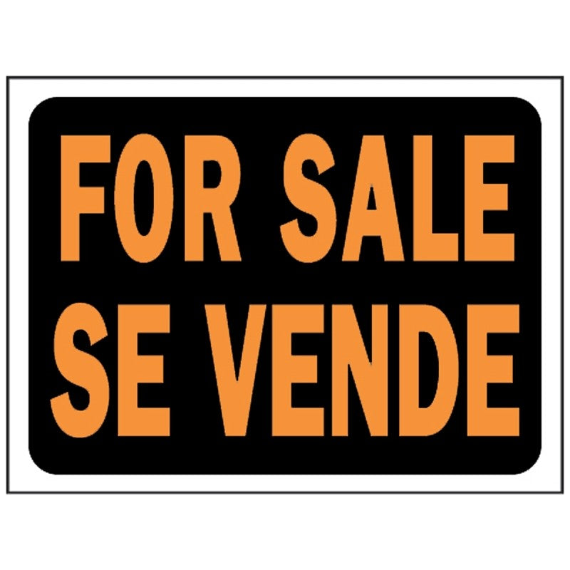 Hy-Ko Hy-Glo Series 3064 Identification Sign, 8-1/2 x 12 in Dimensions, FOR SALE SE VENDE, Fluorescent Orange Legend (Pack of 10)