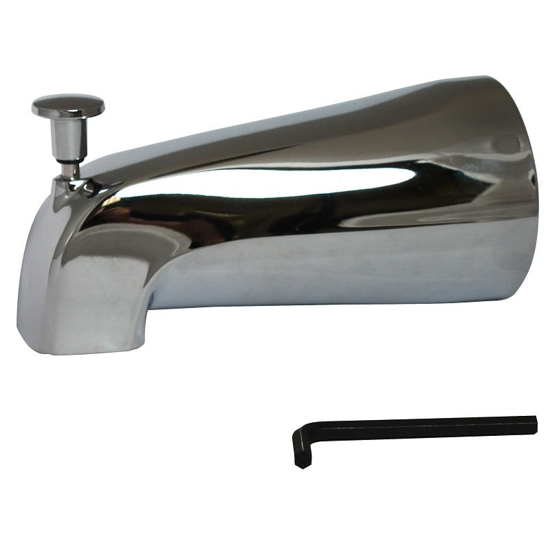Plumb Pak PP825-38 Bathtub Spout, 16.93 in L, 4-3/8 in W, 8 in H, 3/4 in Connection, IPS, Zinc, Chrome Plated