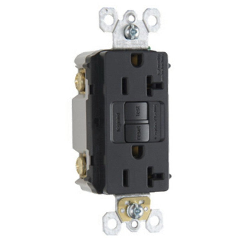 Legrand radiant 2097BKCCD12 GFCI Outlet, 125 V, 20 A, NEMA: NEMA 5-20R, Black